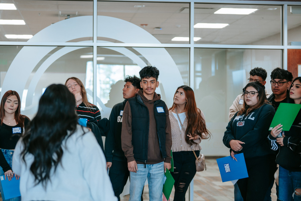 students on a campus tour 