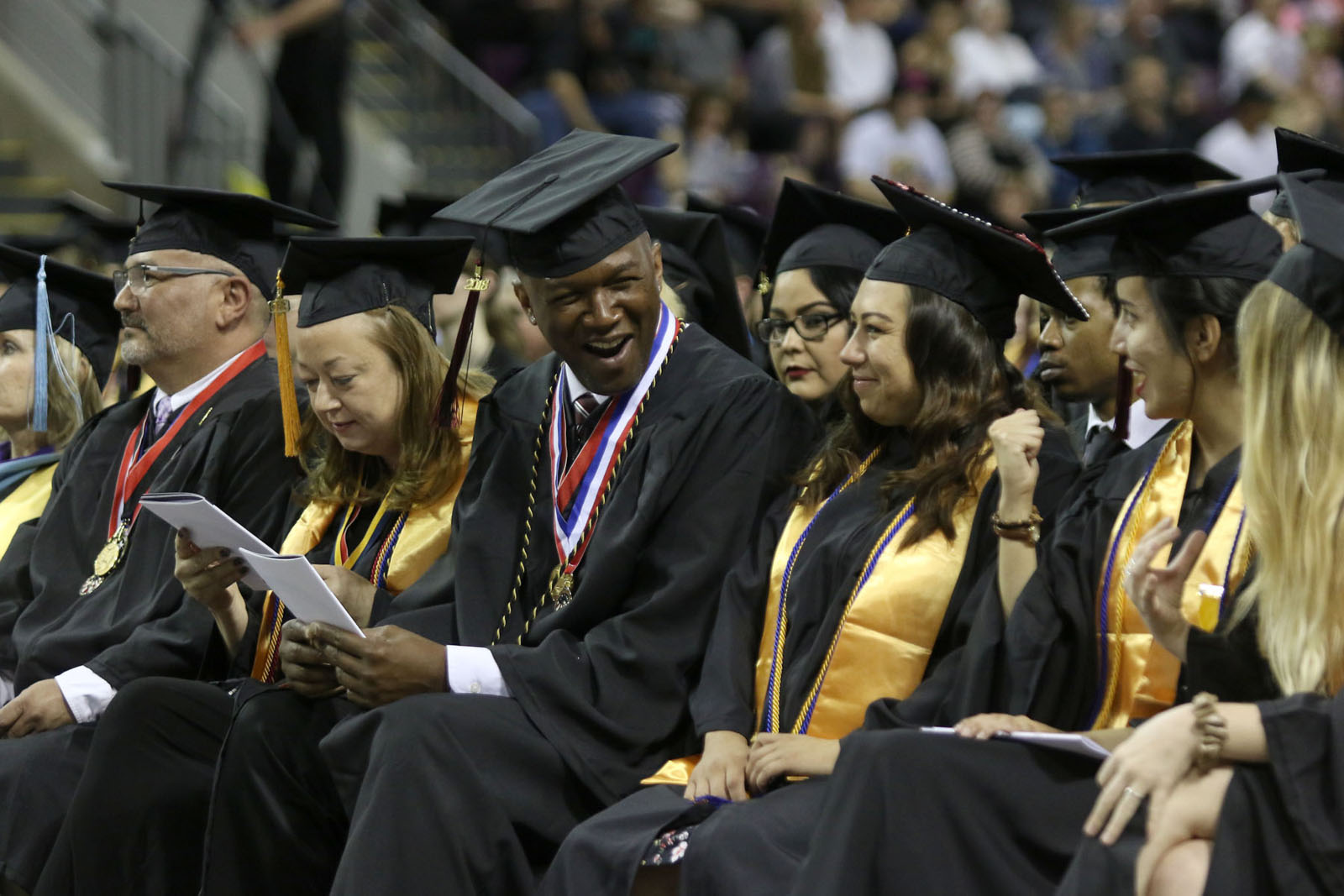 students attending commencement 