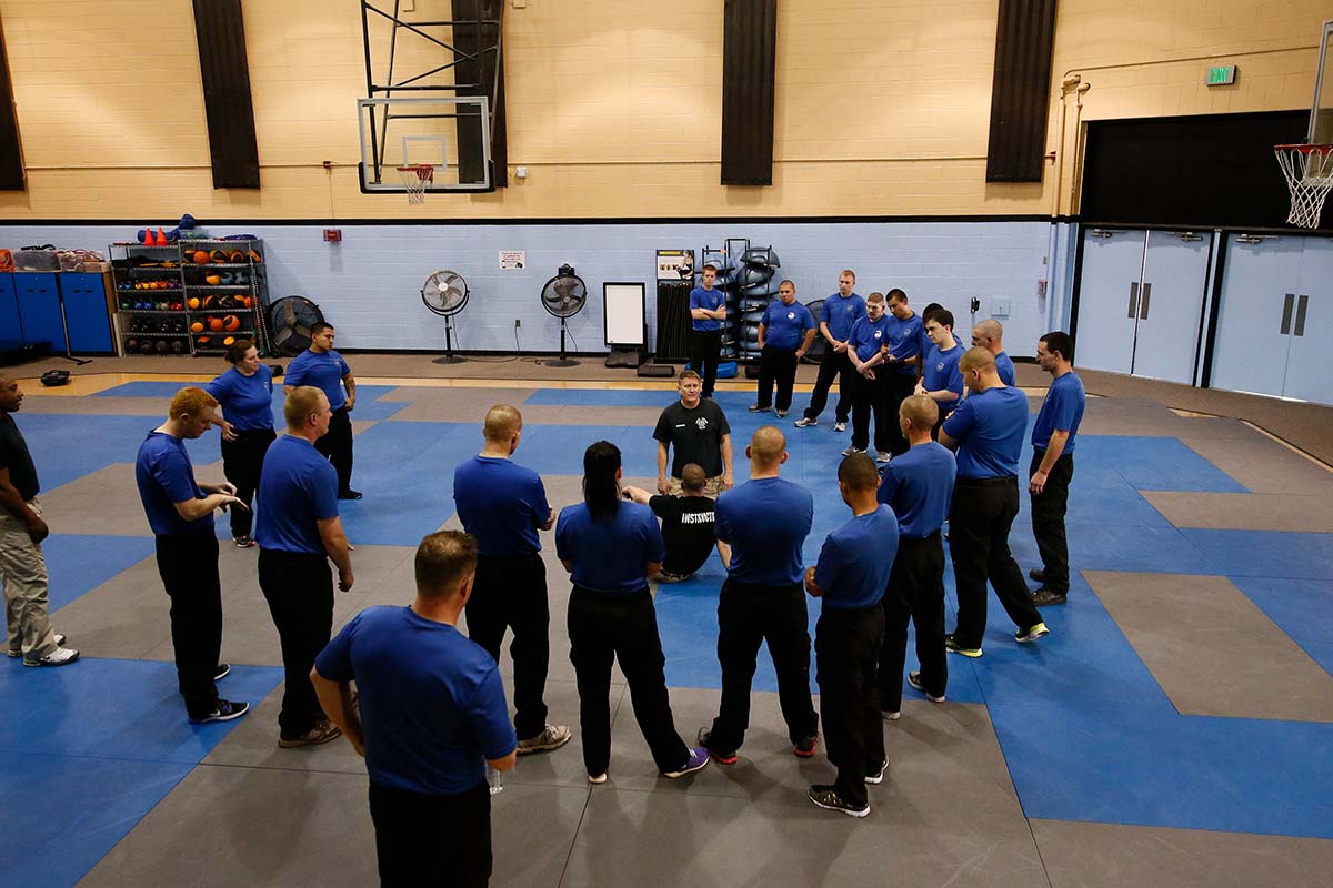 law enforcement cadets standing together