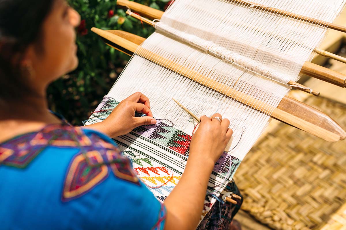 Woman weaving