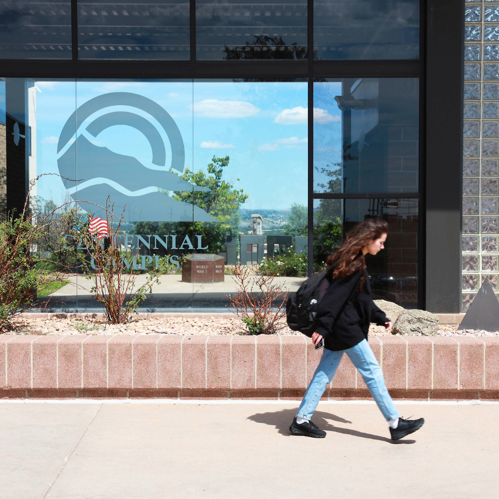 PPSC Student walking outside centennial campus