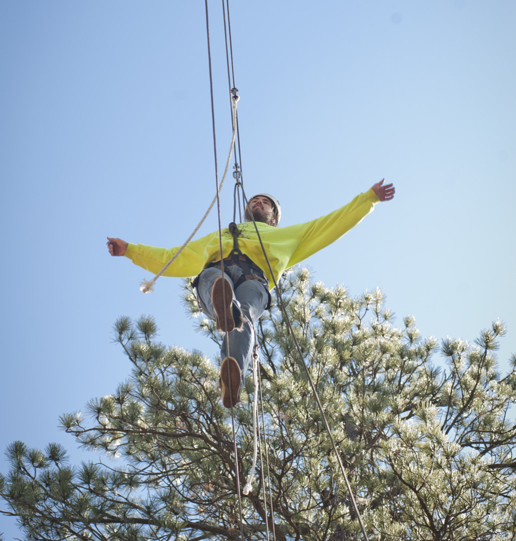 Outdoor Leadership student in harness