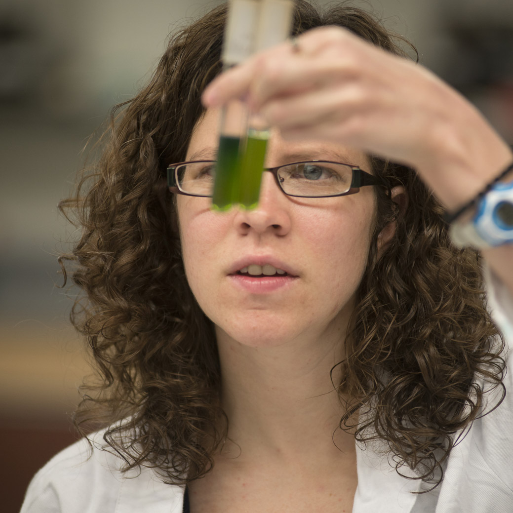 student in science lab