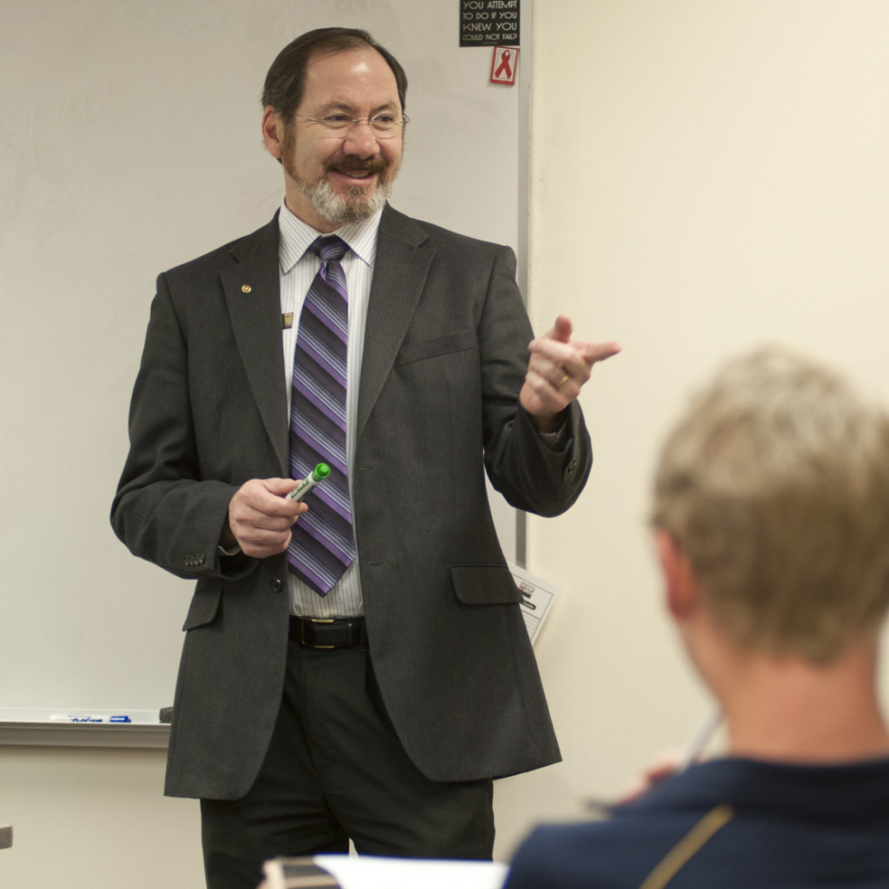 instructor teaching in the classroom