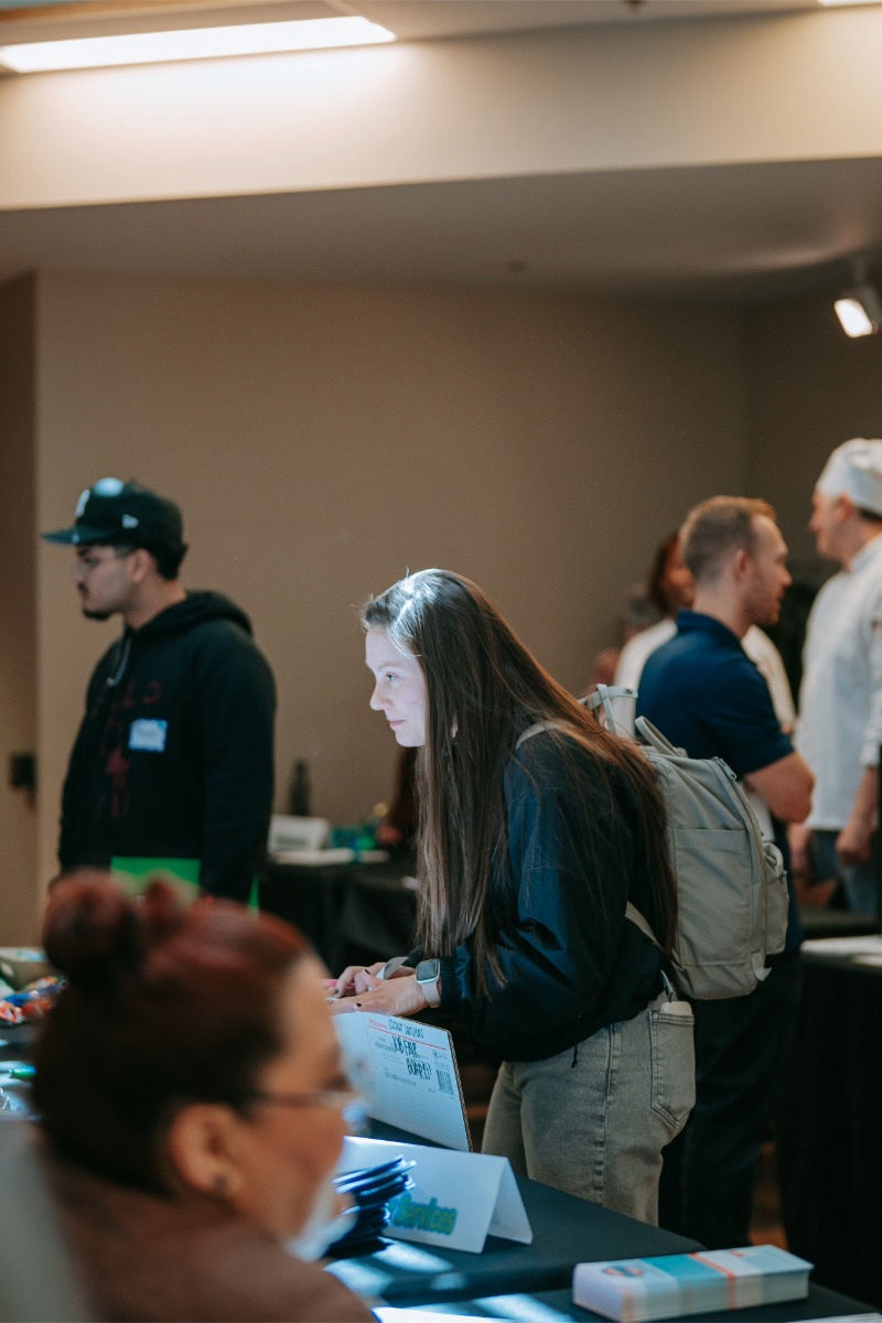 students at job fair event