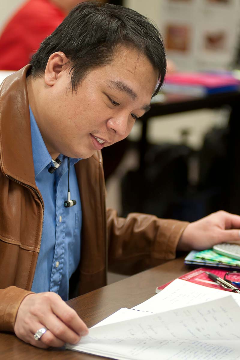 Student enjoying a class session