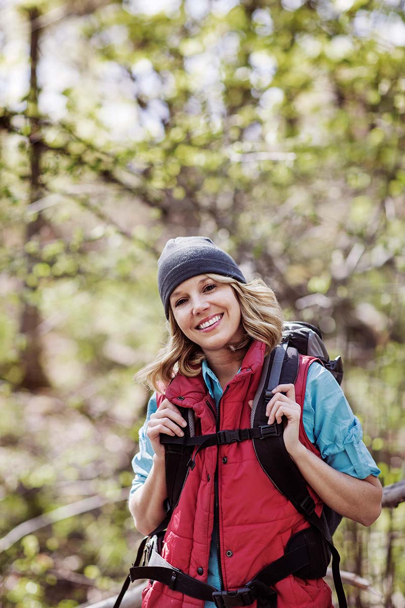 student hiking 