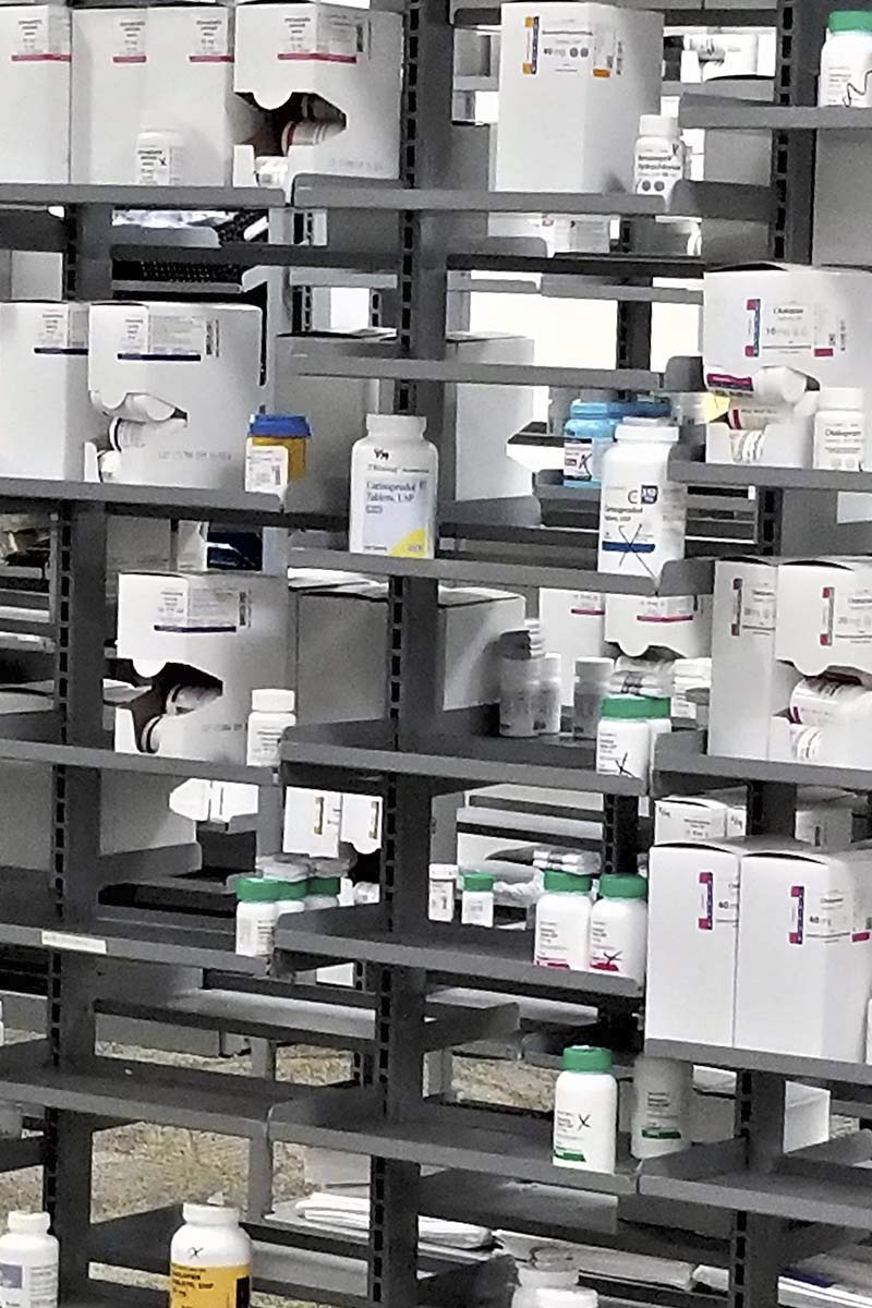 pharmacy shelves