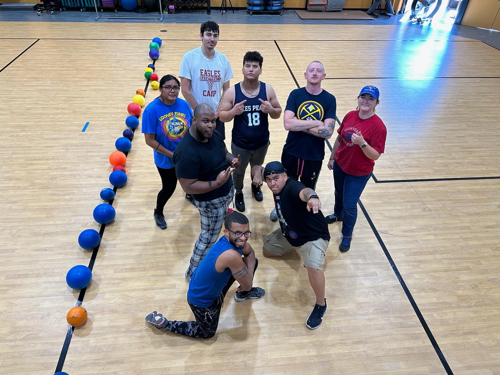 SVO members play dodgeball at one of their events