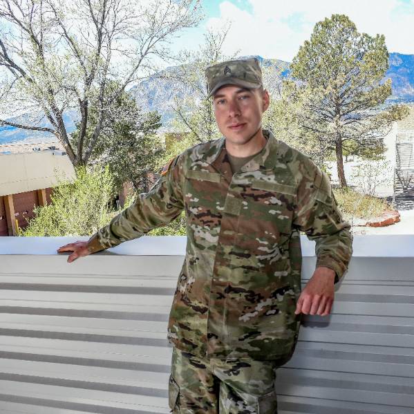 student in military uniform 